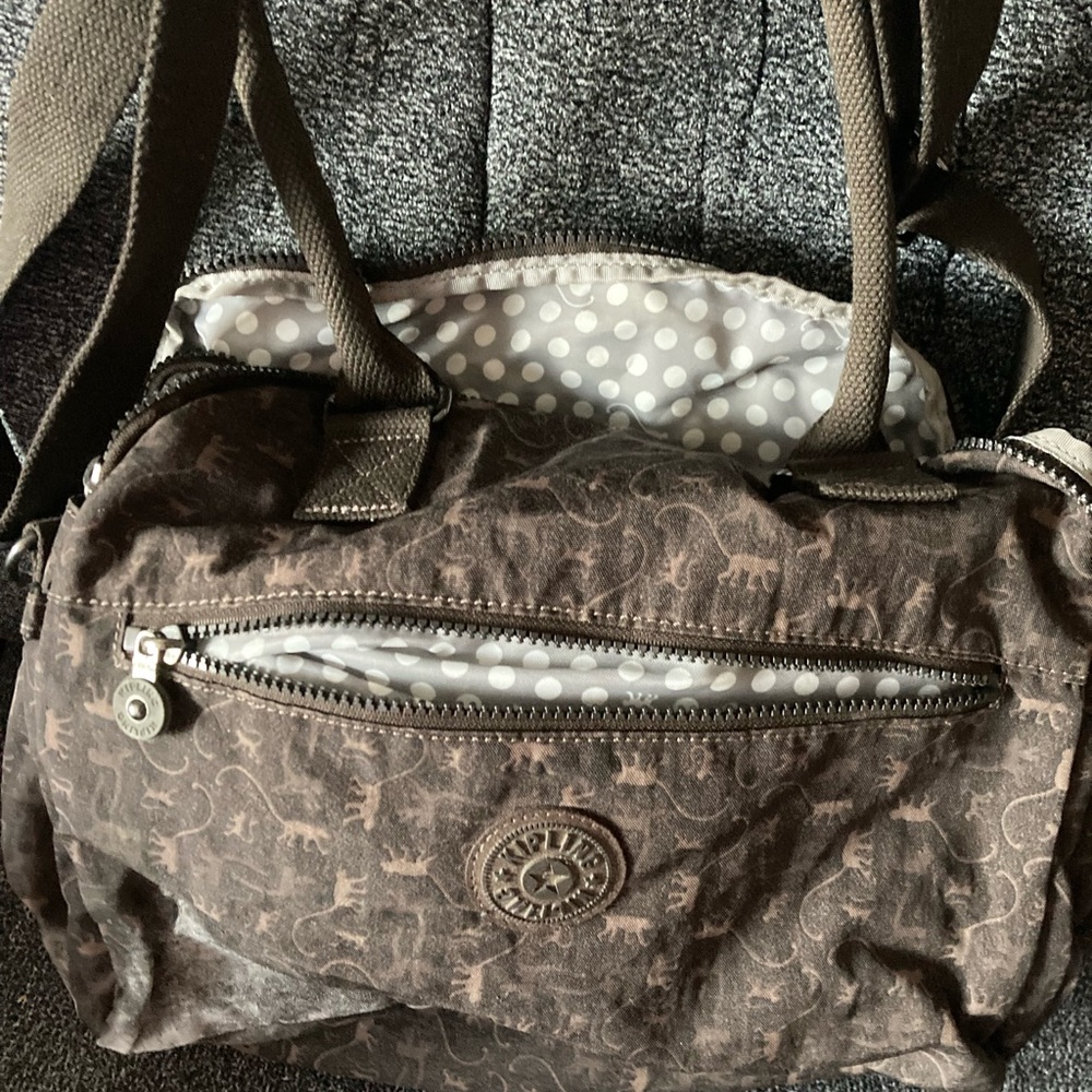 Kipling dark brown satchel